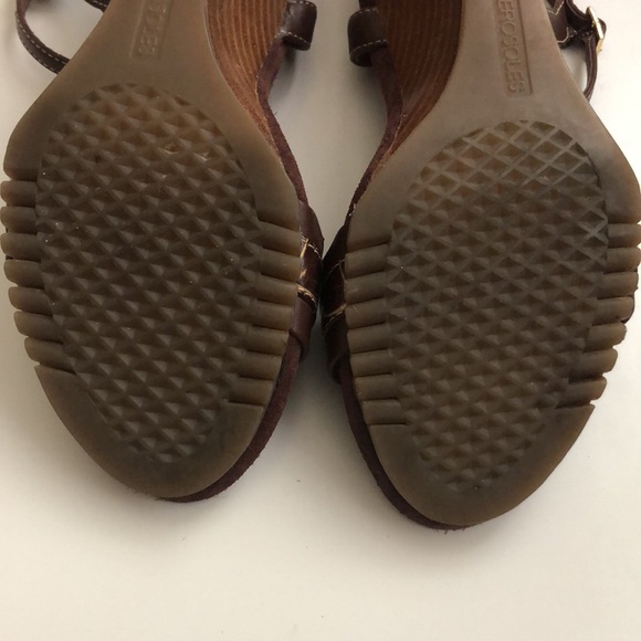 Aerosoles Swishing well Brown Wedge Leather sandals Size 7M - Picture 13 of 16